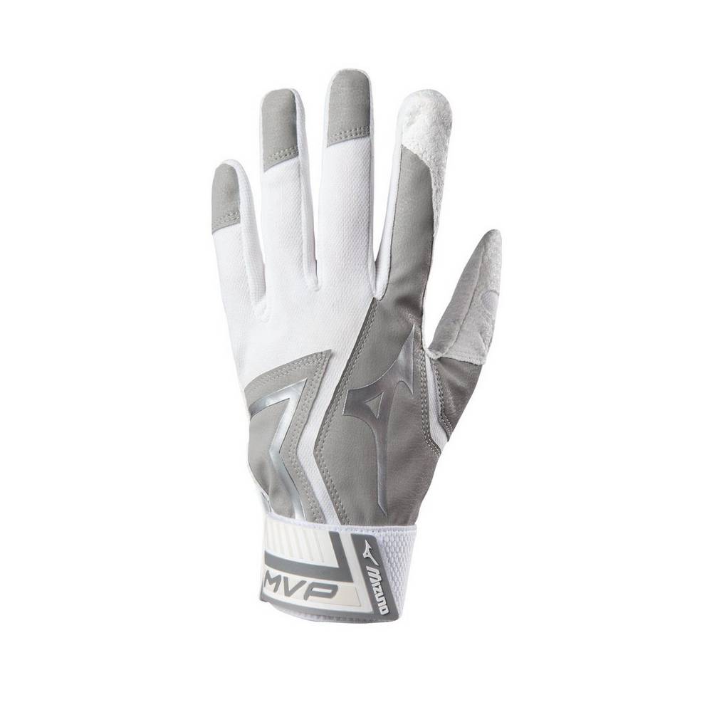 Panske Rukavice Mizuno MVP Adult Baseball Batting Biele Vypredaj RTCO39748